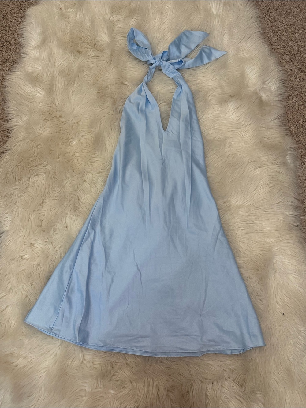 NWT wild fable Sky Blue Halter Tie Mini Dress